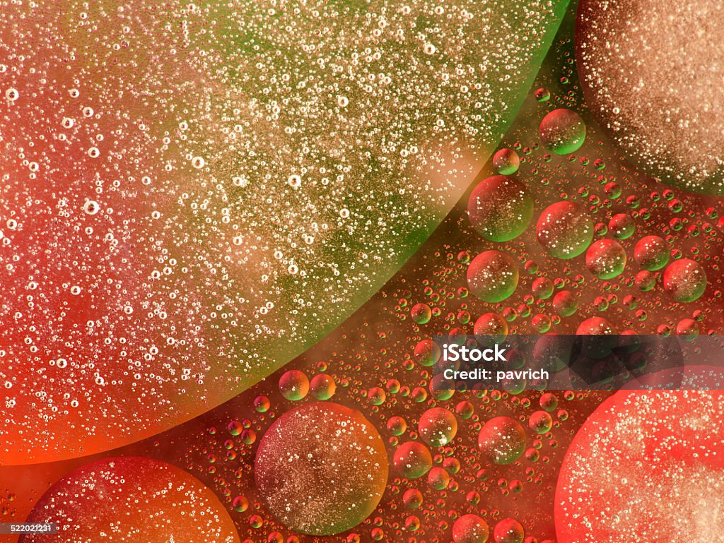 Oil drops A lot of oil drops on blur colorful background. Abstract Stock Photo