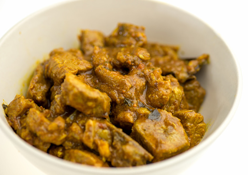Appetizing Indian meat curry in bowl
