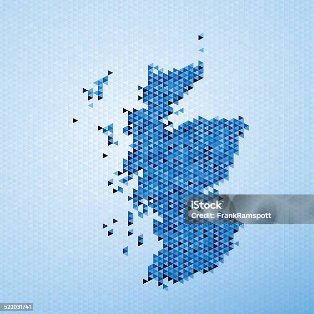 Ilustración de Escocia Mapa Patrón De Triángulo Azul y más Vectores Libres de Derechos de Escocia - Escocia, Mapa, Azul