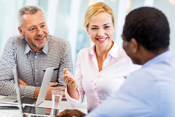 istock Businesswoman talking in the office. 522033141