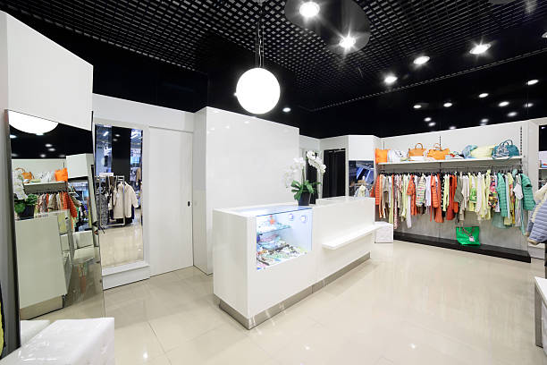 istock brand new interior of cloth store 522037483