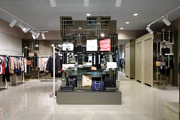 istock brand new interior of cloth store 522037497