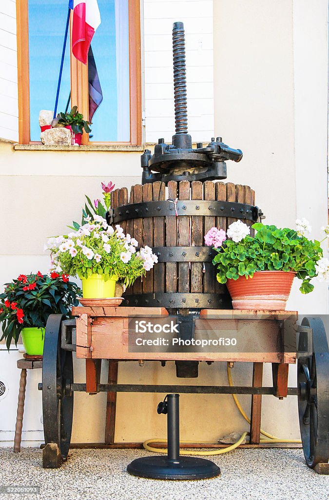 Wine-press in Provence village, France Wine-press in Gigondas  - typical Provence village, south of France Agriculture Stock Photo