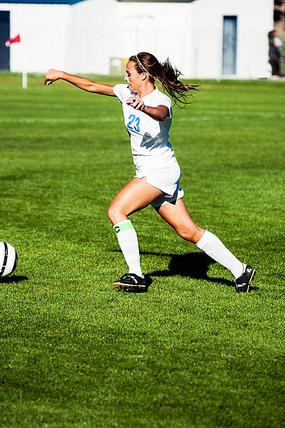 istock Soccer Girl Sprints after Ball 522051647