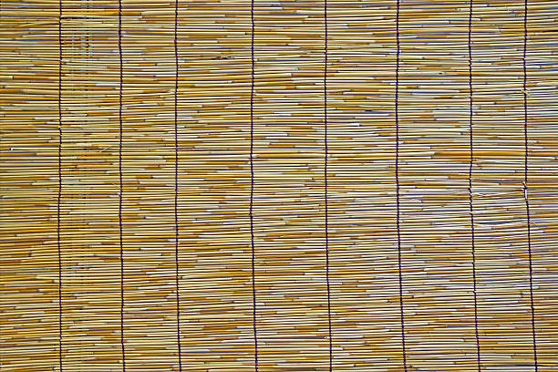 istock Texture of bamboo brown tablecloth close up. 522052655