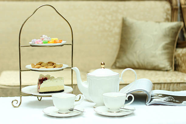 Traditional afternoon tea and biscuits