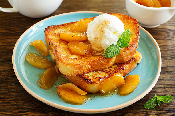 istock French toast with caramel apples for breakfast. 522057001