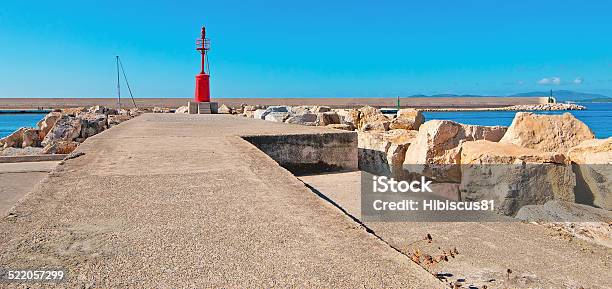 Lighthouse In Alghero Harbor Stock Photo - Download Image Now - Alghero, Blue, Building Exterior