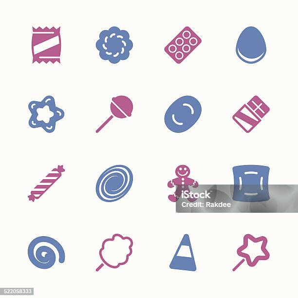 Candy Icons Set 3 Color Series Stock Illustration - Download Image Now - Candy, Vector, Bubble Gum