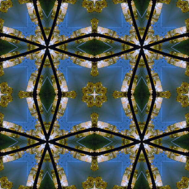 istock Kaleidoscopic night city seamless texture 522075093