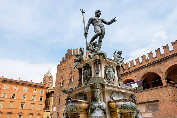 Fountain of Neptune. Bologna, Italy stock photo