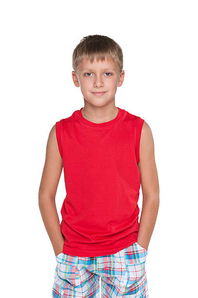 istock Handsome young boy in a red shirt 522093429