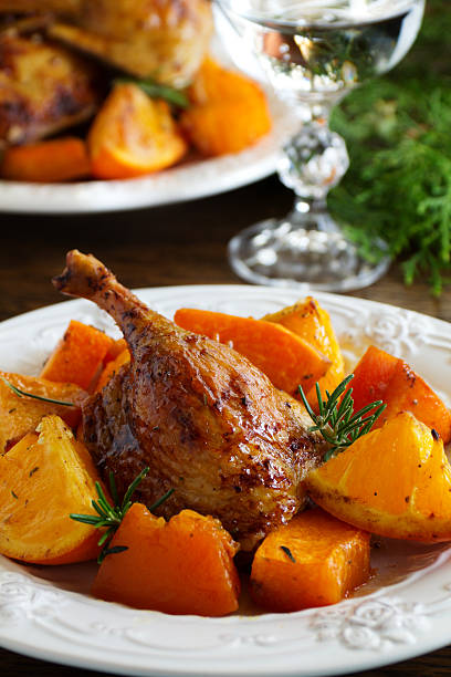 istock Roast duck with pumpkin and oranges. 522093513