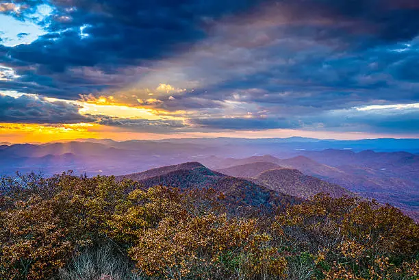 Photo of Autumn Sunset in Blue Ridge Mountains