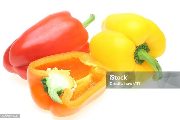 Bell Pepper In A White Background Stock Photo - Download Image Now - Bell Pepper, Cross Section, Cut Out