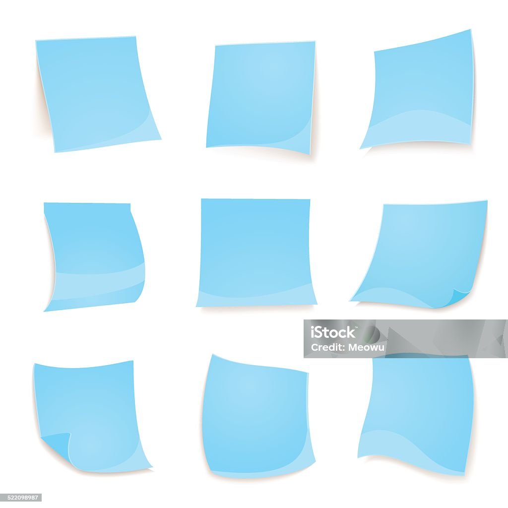 Stick Note Blue Vector Blue Stick Note Isolated On White Background Stock Illustration ...