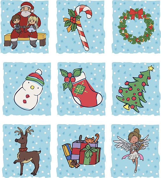 Christmas elements vector art illustration