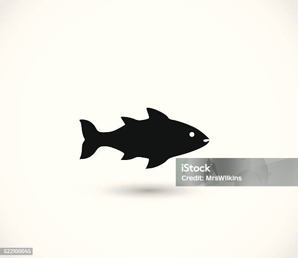 Fischsymbolvektor Stock Vektor Art und mehr Bilder von Abstrakt - Abstrakt, Altertümlich, Aquarium - Haustierbedarf