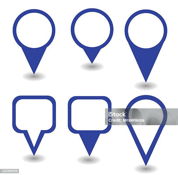 Simple Pointer Shape Set Of Blue Pointers And Markers Different Shapes Vector Stock ...