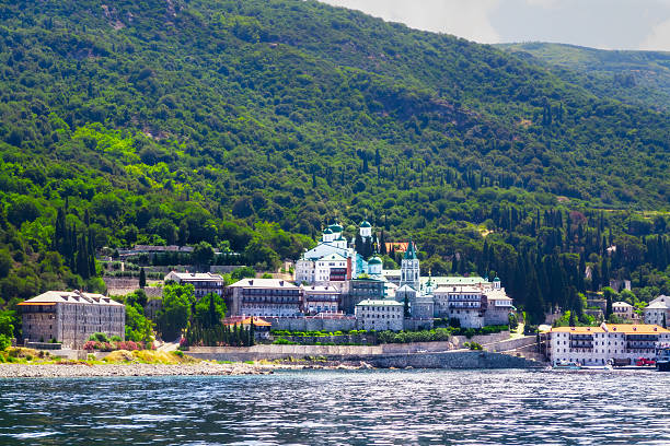 istock Monastery St.Panteleimonos at Agion Oros (Holly Mountain) Greece 522109599