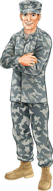 standing soldier - sergeant stock-grafiken, -clipart, -cartoons und -symbole