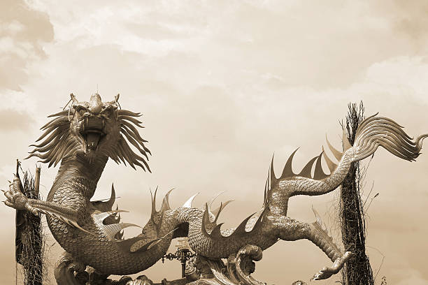 istock Dragons in the temple with sky 522110189