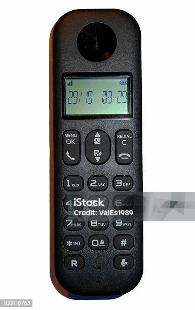 Cordless Phone Isolated Stock Photo - Download Image Now - Abstract, Black Color, Bluetooth