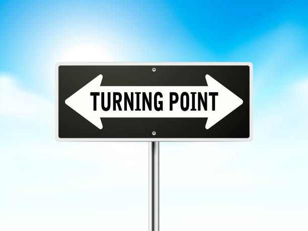 istock turning point on black road sign 522111631