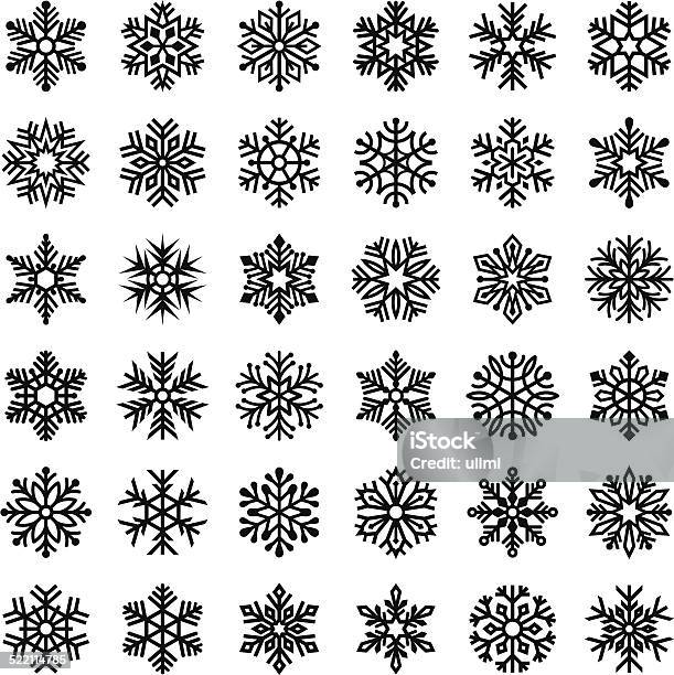 Ilustración de Snowflakes y más Vectores Libres de Derechos de Vector - Vector, Cristal de hielo, Copo de nieve