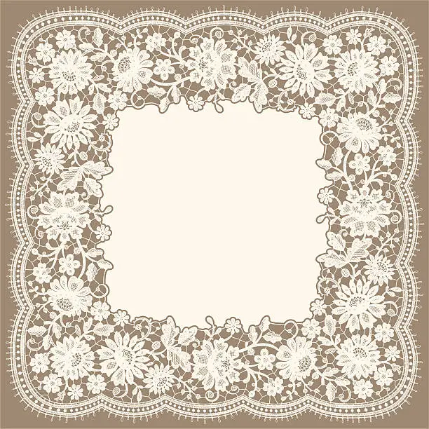 Vector illustration of Lace frame