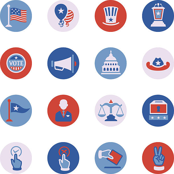 Politics Icon Set High Resolution JPG,CS6 AI and Illustrator EPS 10 included. Each element is named,grouped and layered separately. Very easy to edit. republican national convention stock illustrations