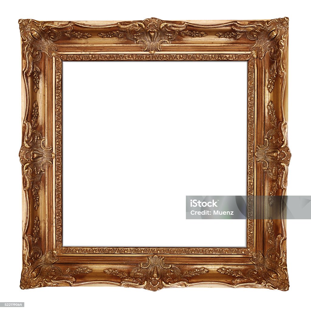 Gold picture frame Gold picture frame, isolated on white background Picture Frame Stock Photo