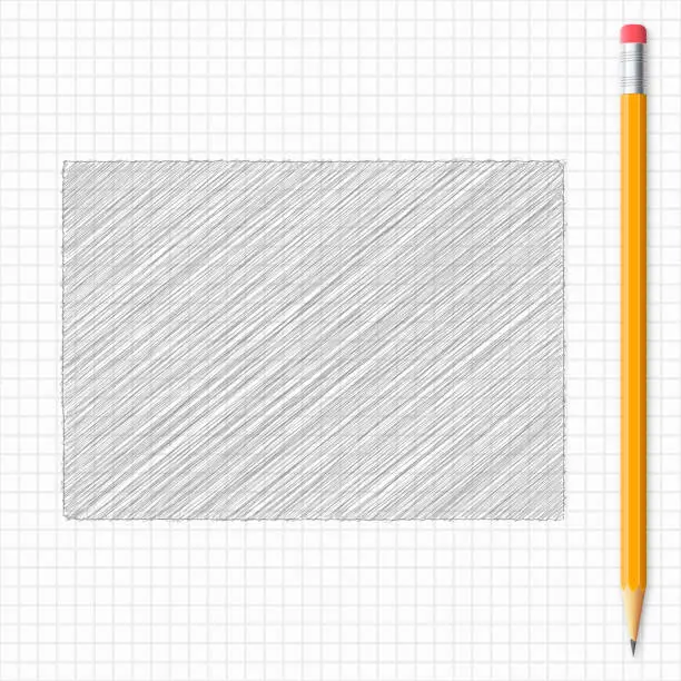 Vector illustration of Colorado map sketch with pencil on grid paper