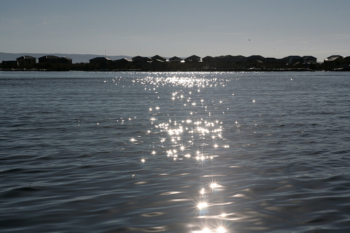 Floating Uros islands on the Titicaca lake, the largest highaltitude lake in the world (3808m).