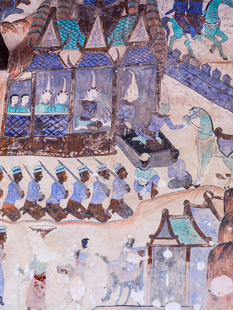 istock tradition Thai Painting on the wall in the temple. 522122532