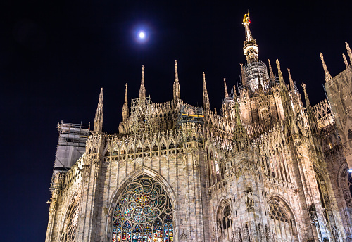 Night view of Milan Cathedral