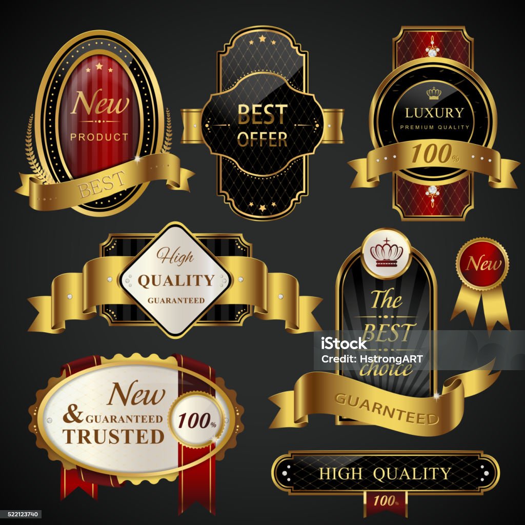 Premium Collection Label Premium Labels Set Collection Stock Illustration - Download Image Now ...