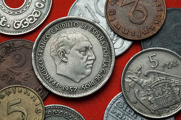 Photo of Coins of Spain. Spanish dictator Francisco Franco