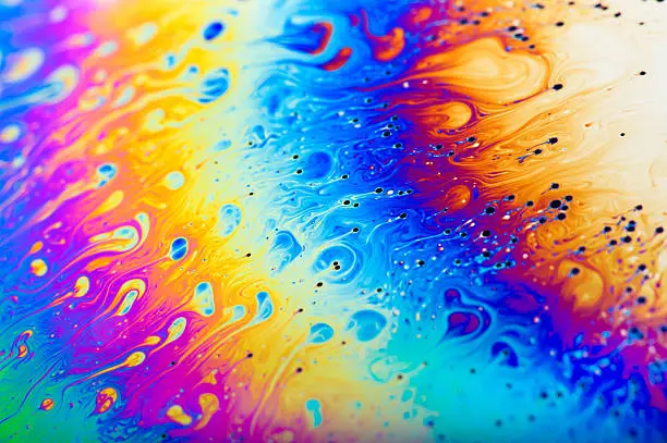 Photo of Abstact colours of a soap bubble film