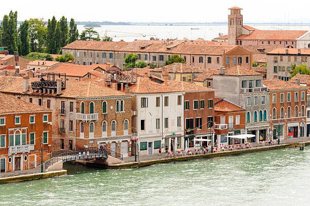 Grand canal side buidings in Venice, Italy