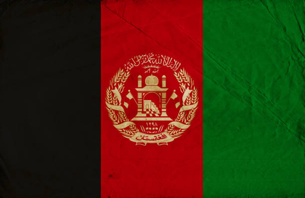 Afghanistan flag in grunge and vintage style.