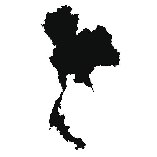 illustrazioni stock, clip art, cartoni animati e icone di tendenza di mappa vettoriale della thailandia - thailandia