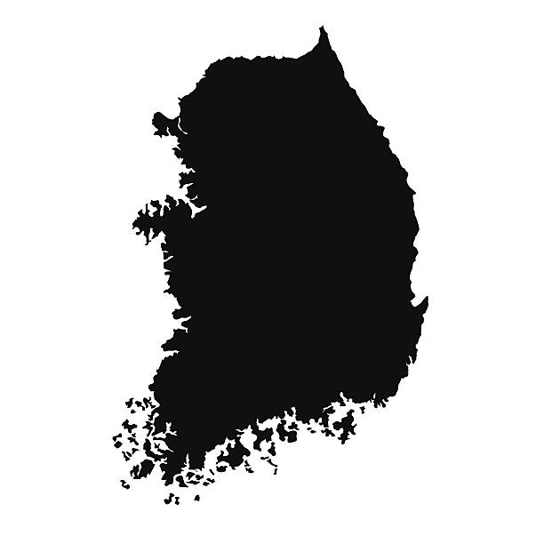 векторная карта южная корея - south korea stock illustrations