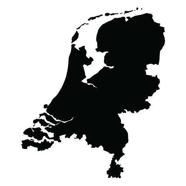 illustrations, cliparts, dessins animés et icônes de illustration carte des pays-bas - netherlands map cartography silhouette