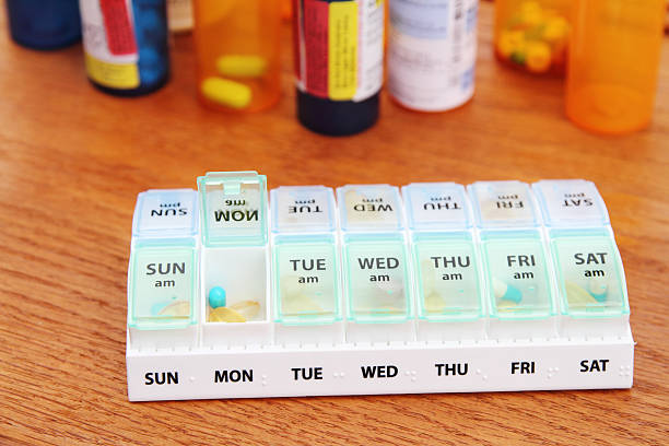 istock Medicine pill box daily planner 522132491