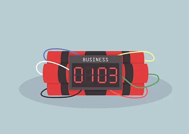 Vector illustration of Ticking time bomb, Business concept