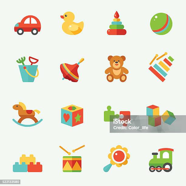 Toy Icons Stock Illustration - Download Image Now - Toy, Child, Icon Symbol