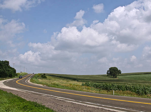istock Open Road And Lone Tree In Wisconsin 522133979