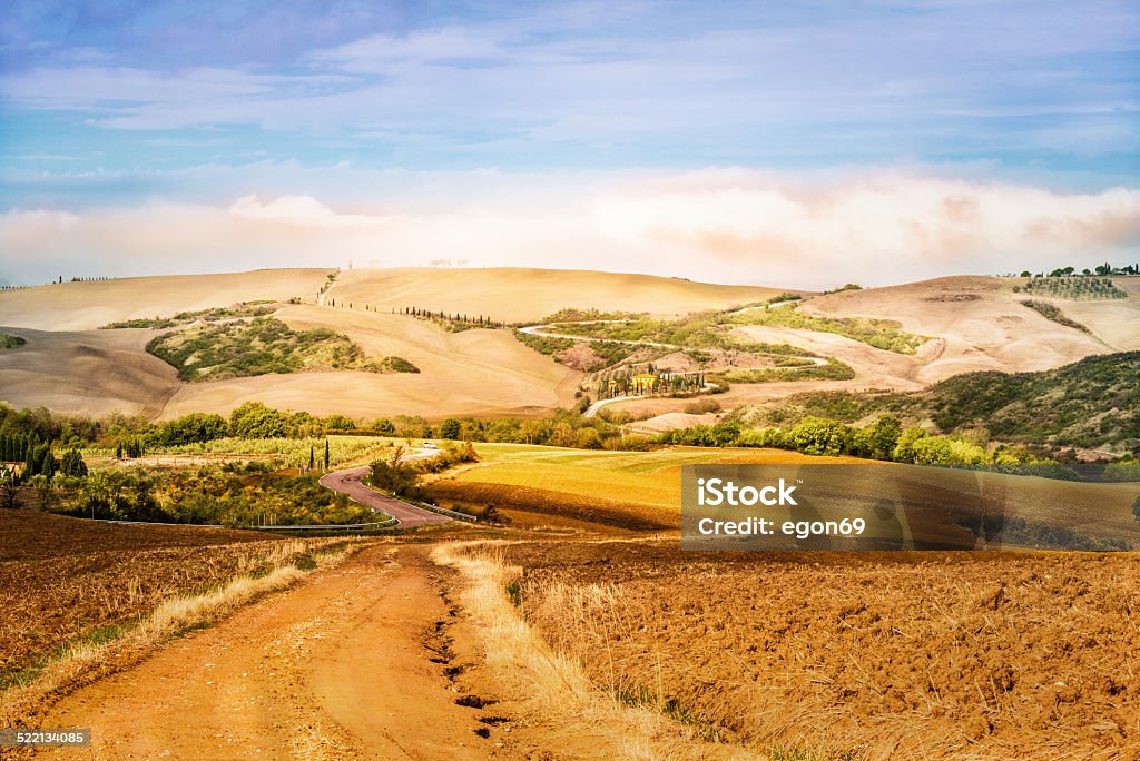 Tuscan landscape Tuscan landscape in autumn Agricultural Field Stock Photo