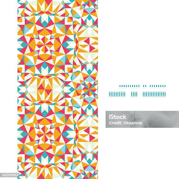 Vector Colorful Triangle Texture Vertical Frame Seamless Pattern Background Stock Illustration - Download Image Now